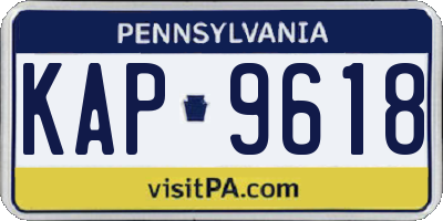PA license plate KAP9618