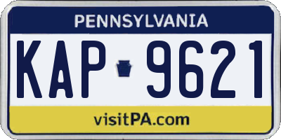 PA license plate KAP9621