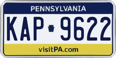 PA license plate KAP9622