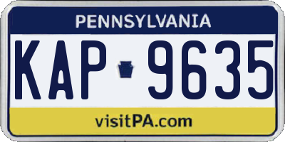 PA license plate KAP9635