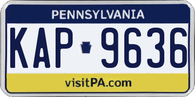 PA license plate KAP9636