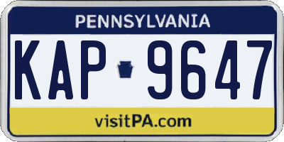 PA license plate KAP9647