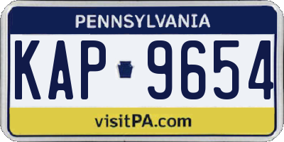 PA license plate KAP9654