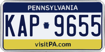 PA license plate KAP9655