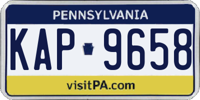 PA license plate KAP9658