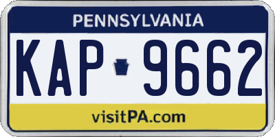 PA license plate KAP9662