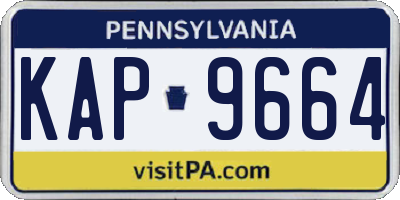 PA license plate KAP9664