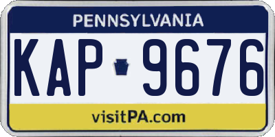 PA license plate KAP9676