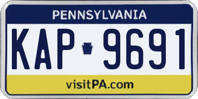 PA license plate KAP9691