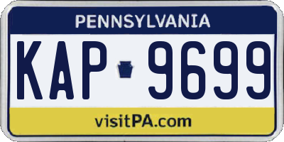 PA license plate KAP9699