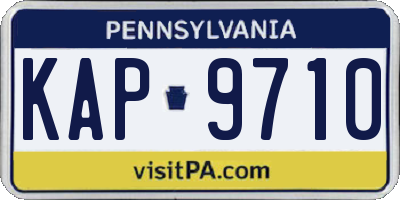 PA license plate KAP9710
