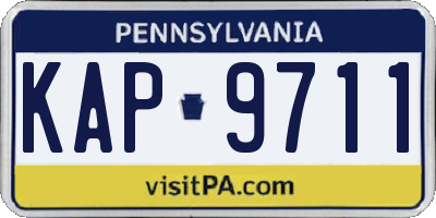 PA license plate KAP9711