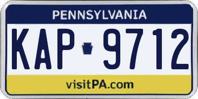 PA license plate KAP9712