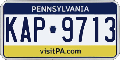 PA license plate KAP9713