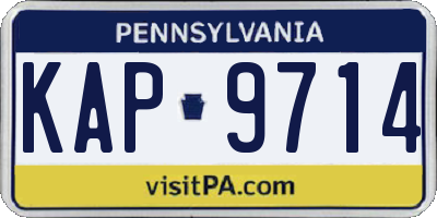 PA license plate KAP9714