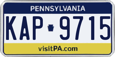 PA license plate KAP9715