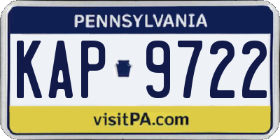 PA license plate KAP9722