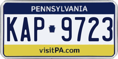PA license plate KAP9723