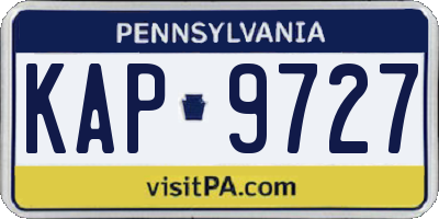 PA license plate KAP9727