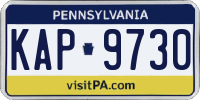 PA license plate KAP9730