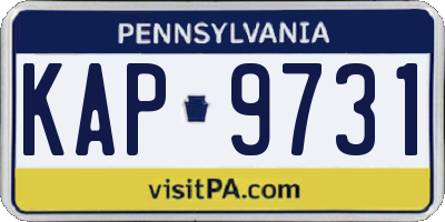 PA license plate KAP9731