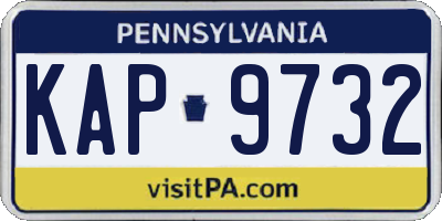 PA license plate KAP9732