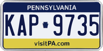 PA license plate KAP9735