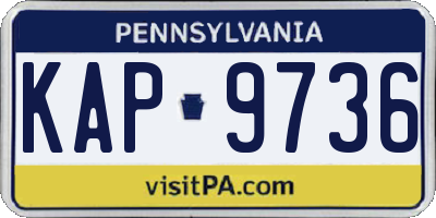 PA license plate KAP9736