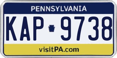 PA license plate KAP9738