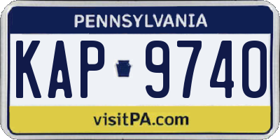 PA license plate KAP9740