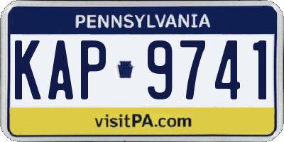 PA license plate KAP9741