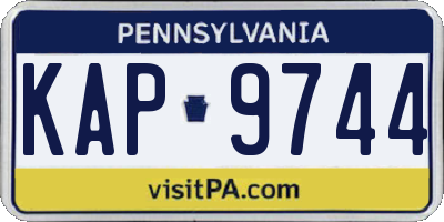 PA license plate KAP9744