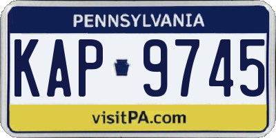 PA license plate KAP9745