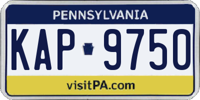 PA license plate KAP9750