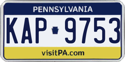 PA license plate KAP9753