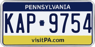 PA license plate KAP9754