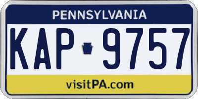 PA license plate KAP9757