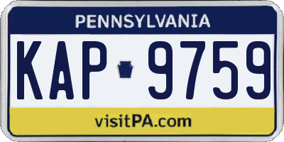 PA license plate KAP9759