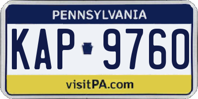PA license plate KAP9760
