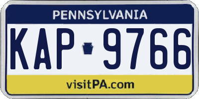 PA license plate KAP9766