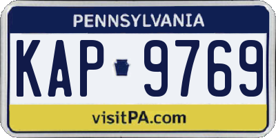 PA license plate KAP9769