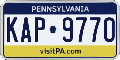 PA license plate KAP9770