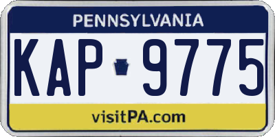 PA license plate KAP9775
