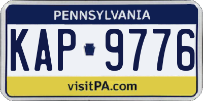 PA license plate KAP9776