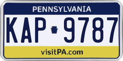 PA license plate KAP9787
