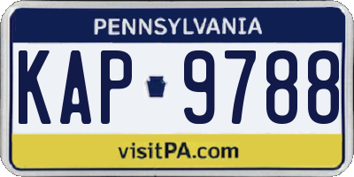 PA license plate KAP9788