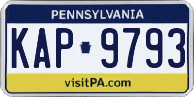PA license plate KAP9793