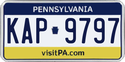 PA license plate KAP9797