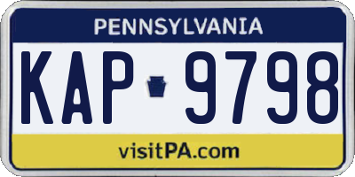PA license plate KAP9798