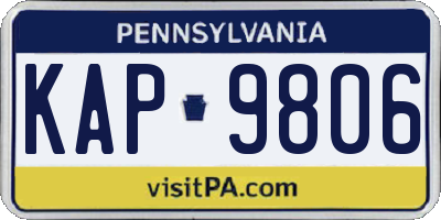 PA license plate KAP9806